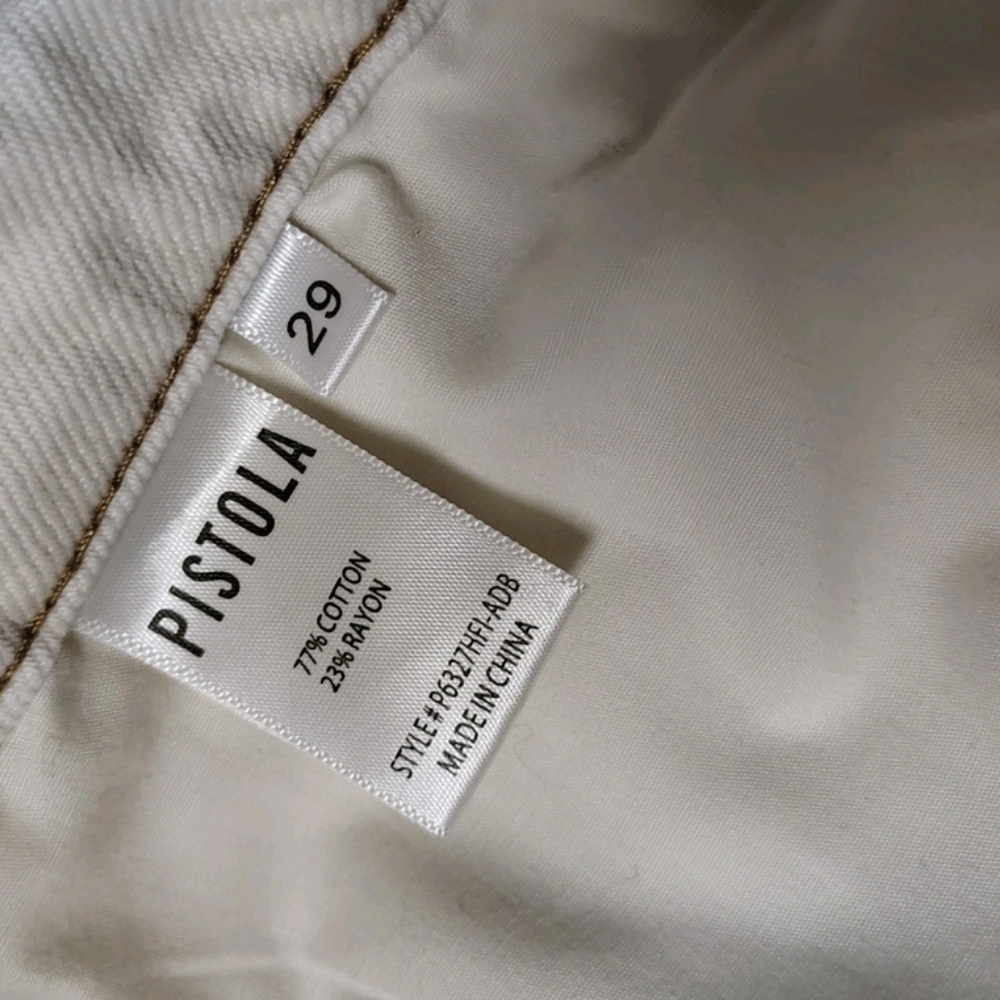 Pistola $178 Cassie Straight Leg Cropped Jeans "Ecru Vintage" Cream Women's 29 - Picture 6 of 10